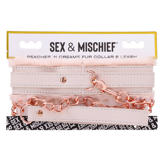 Peaches βn CreaMe Fur Collar & Leash