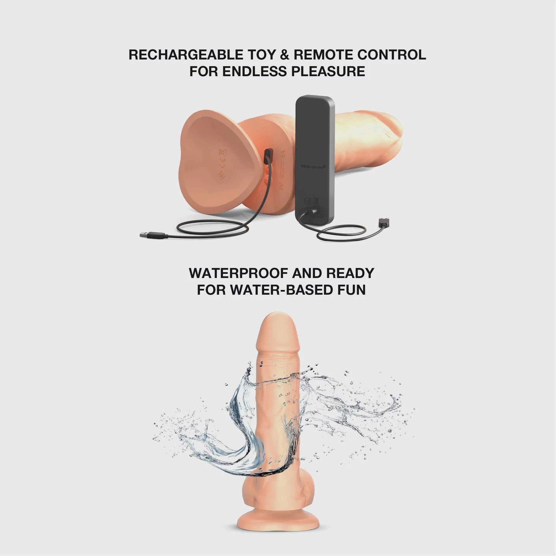 ROTATING & VIBRATING REALISTIC DILDO - L - VANILLA