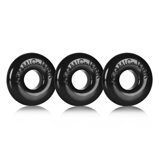 Oxballs RINGER, 3-pack of DO-NUT-1 - BLACK